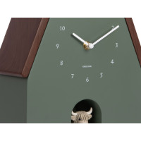 Nástenné hodiny Highland Cow Cuckoo Karlsson KA6162GR, zelená